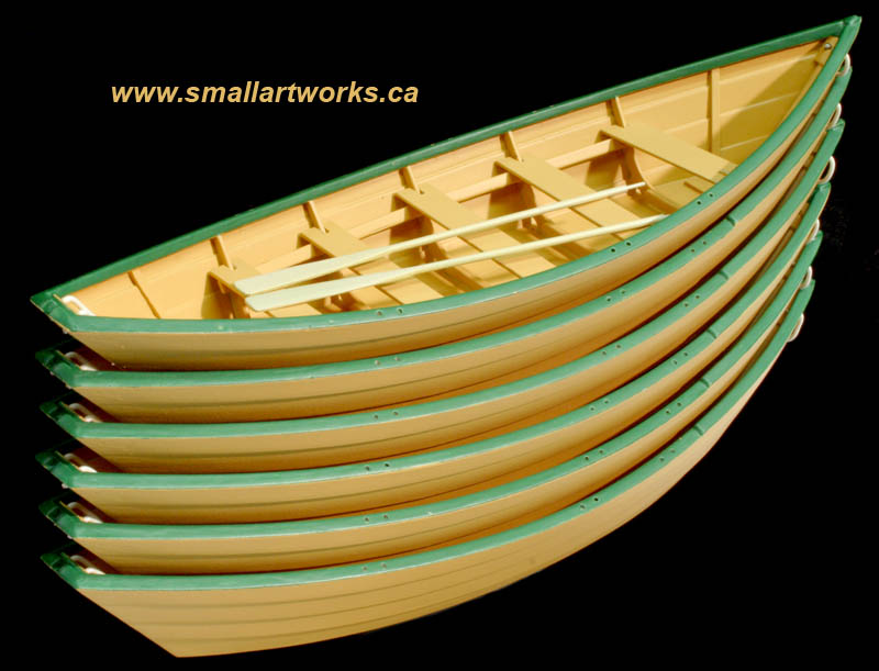 Stack of
                  Lunenburg Banks Dory Models